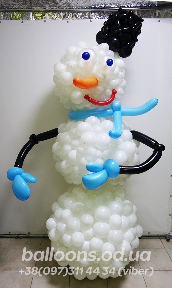 Снеговик из воздушных шаров