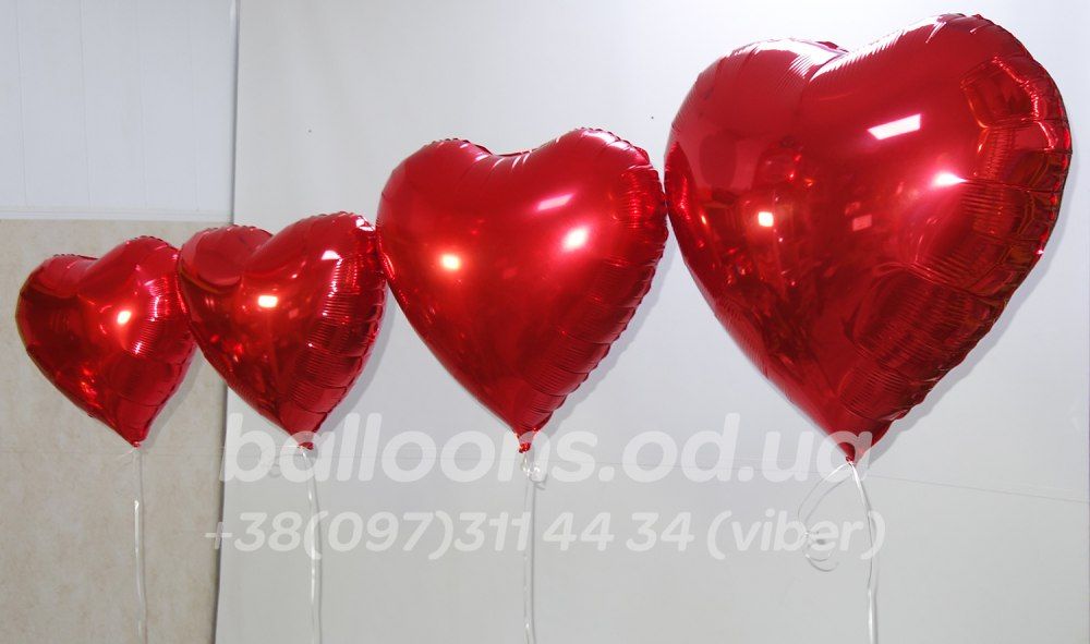 Фольгована кулька червоне серце 45 см.