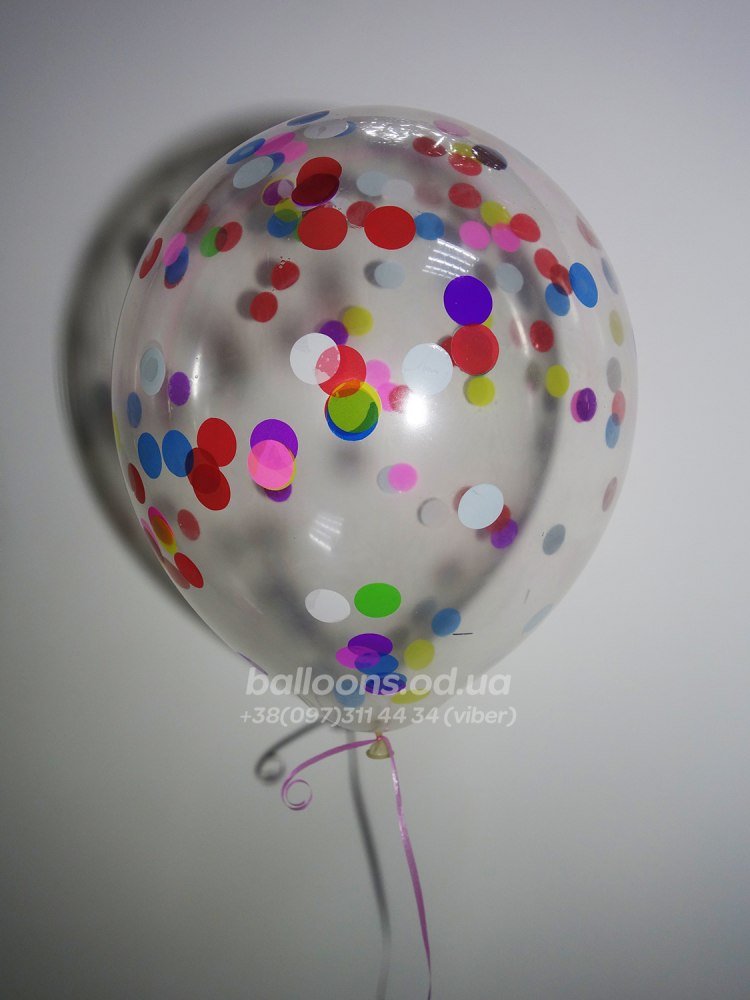 Прозрачный шарик с круглым конфетти