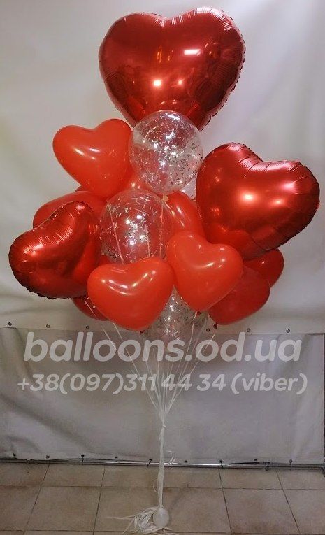 Букет из воздушных шаров на 14 февраля "Для Любимой!"